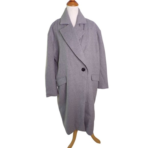 🆕 NORDSTROM Shawl Collar Long Coat Gray Medium (8-10) - Picture 1 of 9